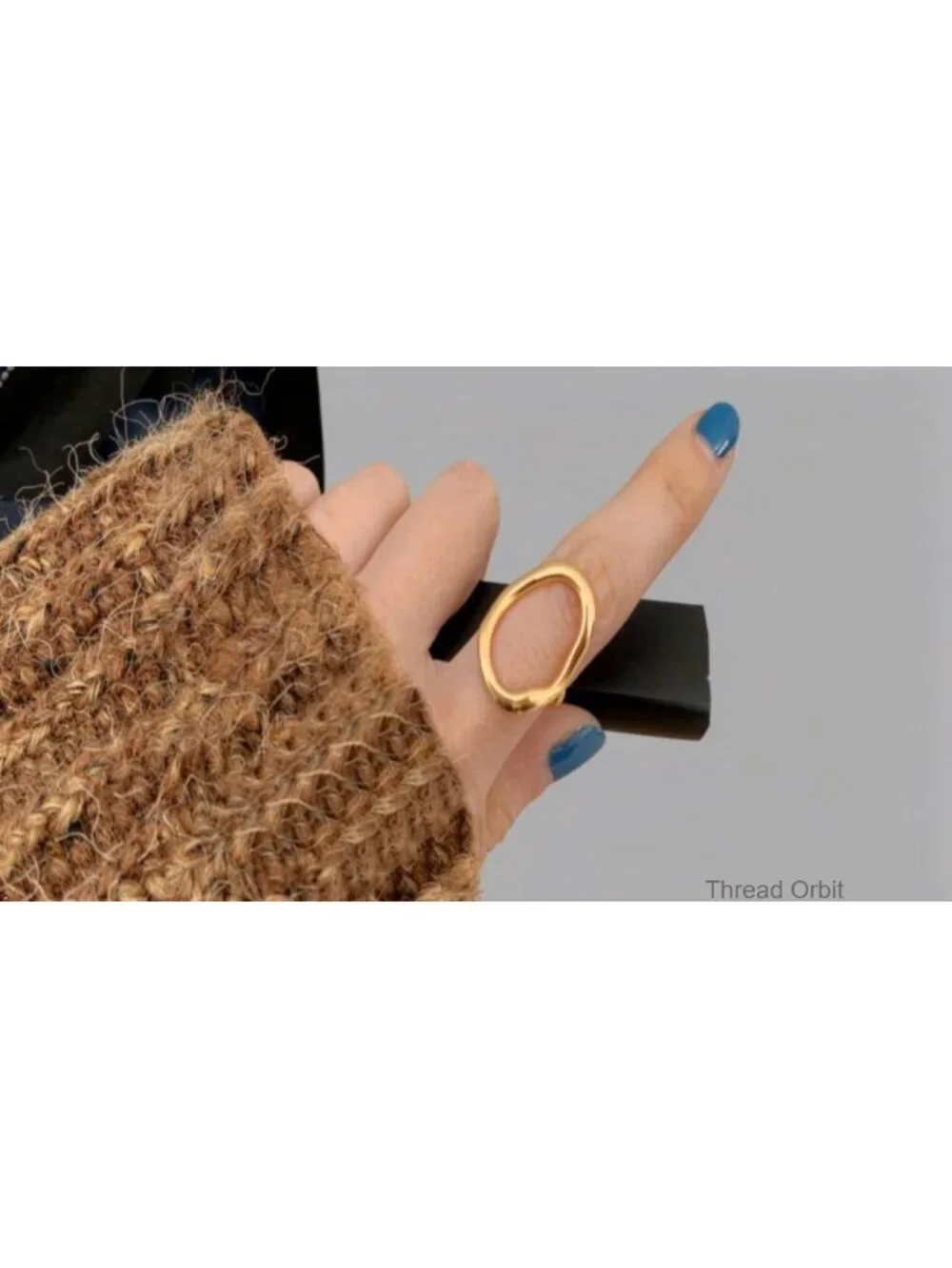 Adjustable Open Oval Ring Copper 18K Gold & Platinum Plated